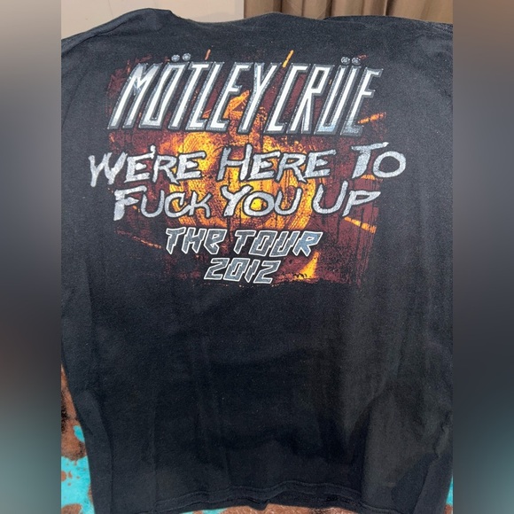 Motley Crue Black Graphic 2012 Tour Tee - Short Sleeve - Picture 4 of 5